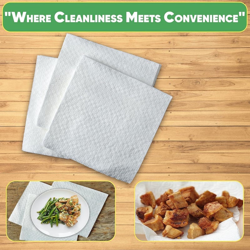 Pantryware Essentials Paper Lunch Napkins. 500 Count Lunch Napkins 1 Ply, White. 12 x 12 - Image 2